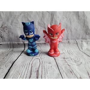 PJ Masks Just Play Bath Toys Blue Catboy Red Owlette 5" Toy Figures